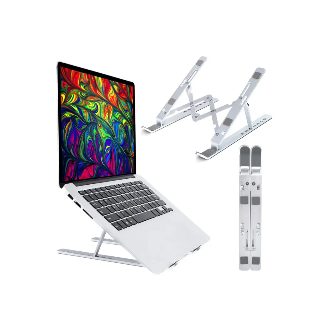 Laptop Metal Folding Stand - Portable, Adjustable, Sturdy, Lightweight, Ergonomic, Aluminum,
Compact, Versatile, Durable, Work Anywhere
