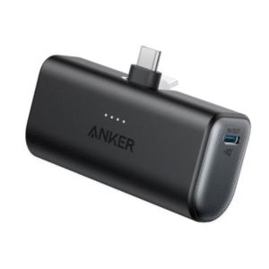 Nano 5,000mah Powerbank 22.5w, Built in Usb-C with Foldable Connector Black