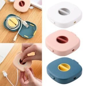 Wire Cable Rotatable Storage Box and Mobile Phone Holder Portable Round